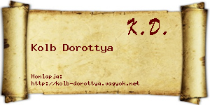 Kolb Dorottya névjegykártya
